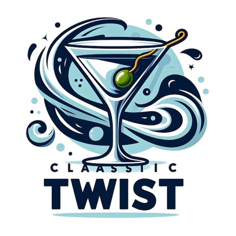 Flat floating martini glass with olive and splash forming a stylish ...