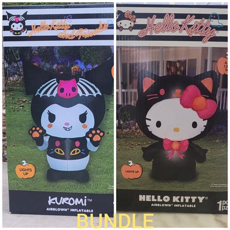 NEW 2023 Hello Kitty and Kuromi Sanrio Halloween Airblown Inflatable ...