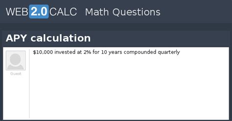 View question - APY calculation