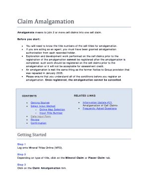 Fillable Online Claim Amalgamation Fax Email Print - pdfFiller