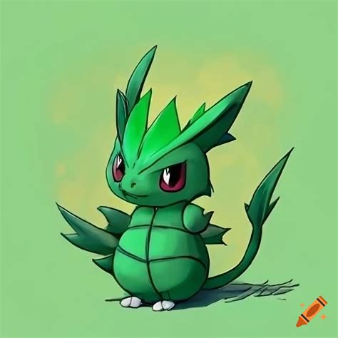 Image of a grass dragon Pokemon on Craiyon
