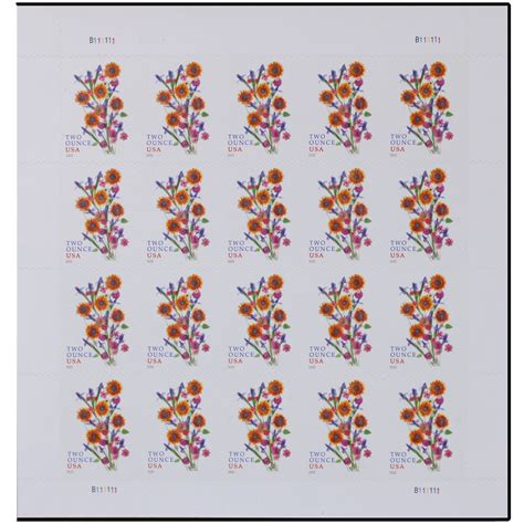 Sunflower Bouquet USPS Postage Stamp for Business Mailing, 2oz, 1 Sheet ...