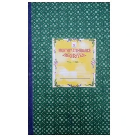 Monthly Attendance Register | 2 Quire | 100 Pages | Hard Bound | Office ...