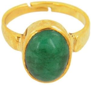 CEYLONMINE Panna ring natural & original gemstone Emerald gold plated ...