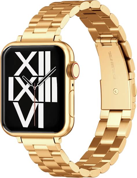 Posh Tech Rainey Skinny Rose Gold Stainless Steel Link Band for Apple ...