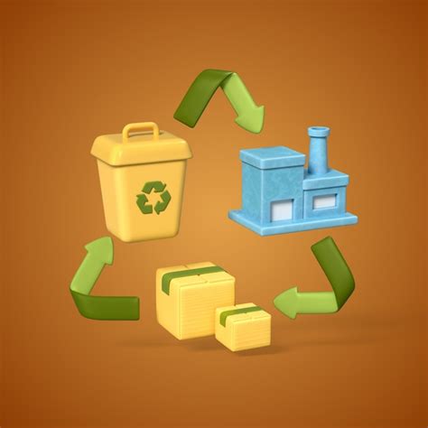 3d illustration of the recycling process | Free PSD