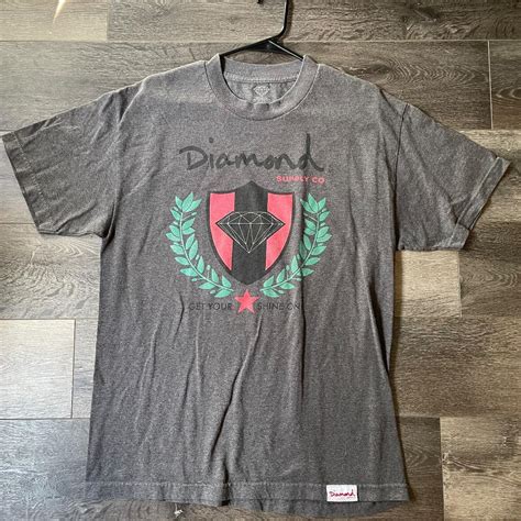 Diamond Supply Company t-shirt, printed on dark grey... - Depop