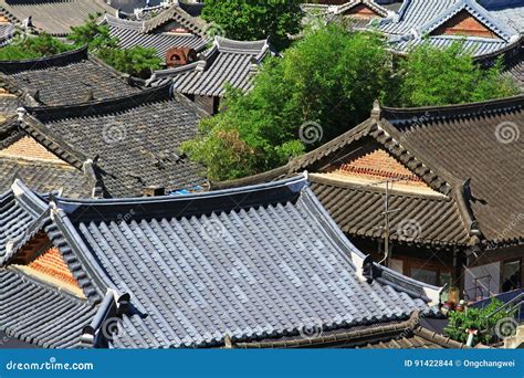 Korea Jeonju Hanok Village stock photo. Image of jeonju - 91422844