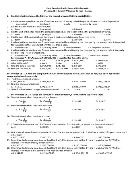 Image result for General Math External Exam Matrices