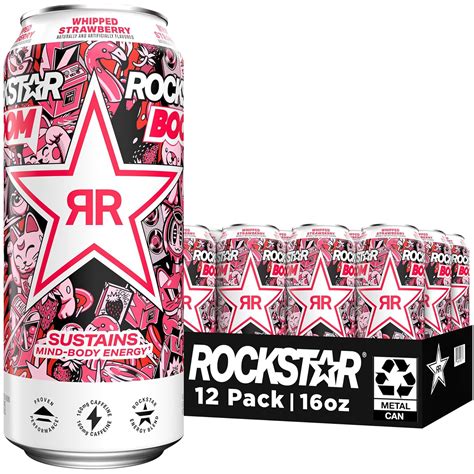 Rockstar, Boom Energy Drink with Caffeine and Taurine Packaging May ...