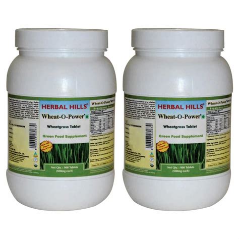 Buy Herbal Hills Wheatgrass Tablets (900 Count Pack of 2) Online at Low ...
