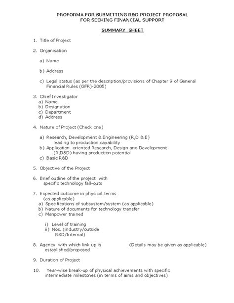R&D Project Proposal Format for Funding - Guidelines & Requirements ...