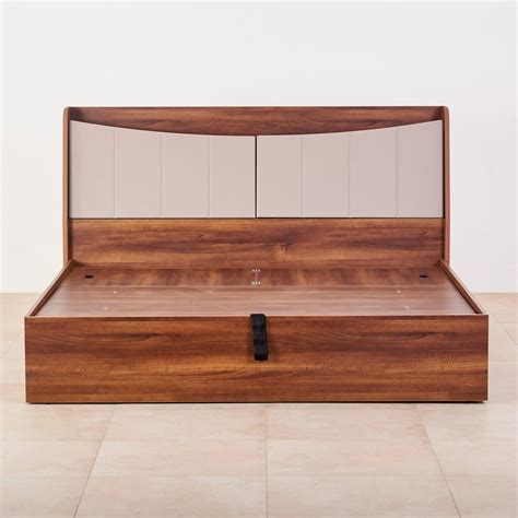 Buy Serenity Paxton Queen Bed with Hydraulic Storage - Brown from Home ...