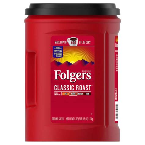 Amazon.com: Folger Classic Roast - Medium Roast Ground Coffee 43.5 Oz ...