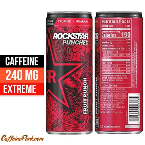 How much caffeine is in a Rockstar Punched?