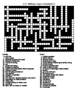 U.S. Military Jargon Crossword and Word Search 2 by Lonnie Jones Taylor