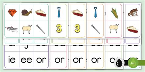 Phonics Canada ai, j, oa, ie, ee, or Letter Sound Bingo Game
