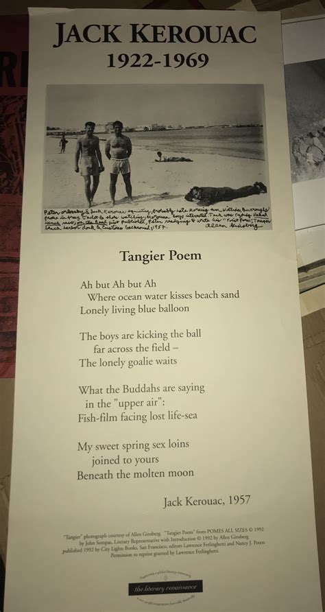 1922- 1969 Tangier Poem ( Broadside) by Jack Kerouac: Near Fine No ...
