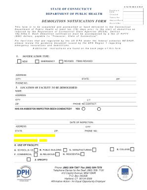 Fillable Online DemoNotificationRev 101518. Demolition Notification ...