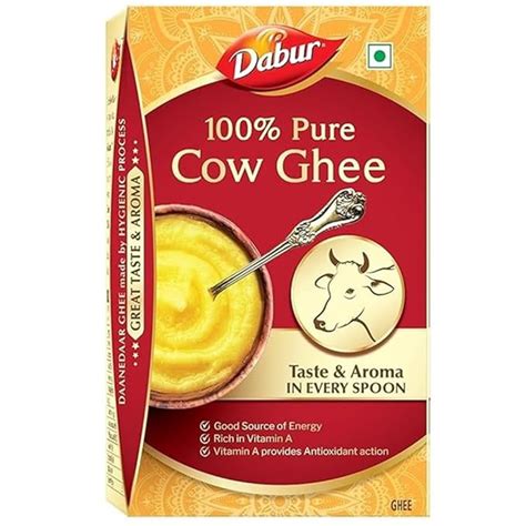 Dabur 100% Pure Cow Ghee - 900 ML | Daanedaar with Rich Aroma | Rich in ...
