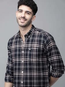 THE BEAR HOUSE Men Checkered Casual Black, White, Red Shirt - Buy THE ...