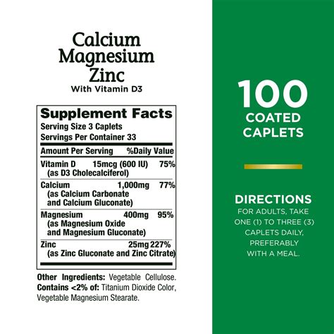 Snapklik.com : Natures Bounty Calcium Magnesium & Zinc Caplets