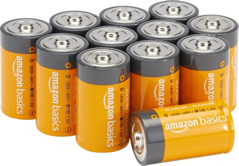 Amazon Basics 12-Pack D Cell Alkaline All-Purpose Batteries, 1.5 Volt ...