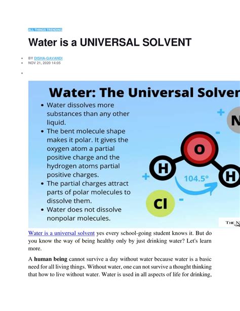 PPT - Water is a UNIVERSAL SOLVENT PowerPoint Presentation, free ...