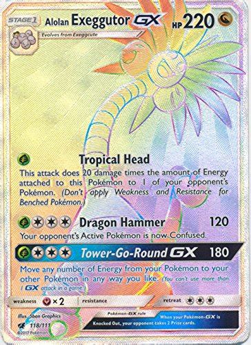 Pokemon Alolan Exeggutor-GX - 118/111 - Secret Rare - Sun & Moon ...