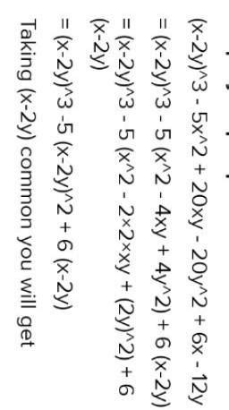 Factorize : (x-2y) 3 - 5x2 – 20y2 + 6x - 12y + 20xy - Brainly.in