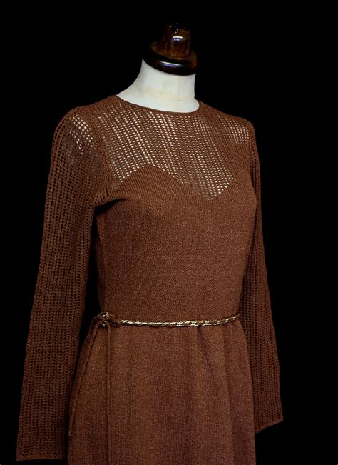Vintage 1970s Brown Knit Dress – ALEXANDRAKING