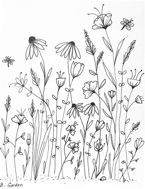 How to draw wild flowers – Artofit