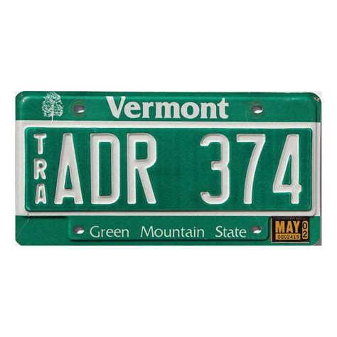 2002 Vermont Truck License Plate #ADR374 | Classic Plates