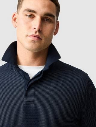 Rodd & Gunn Wilson Bay Cotton Slim Fit Short Sleeve Polo Shirt, Eclipse