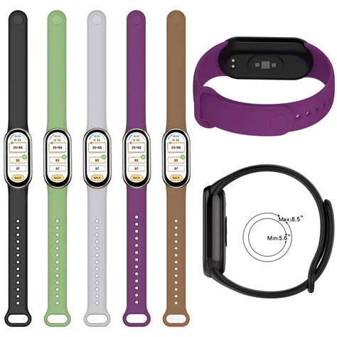 Силиконовый ремешок для Xiaomi Mi Band 8 9, спортивный резиновый ...