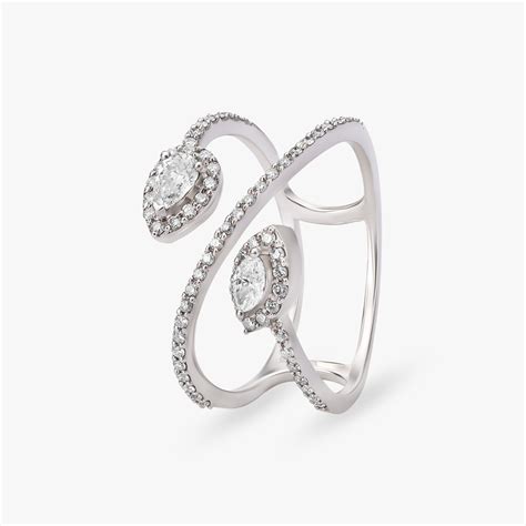 Sparkling Vine Diamond Open Finger Ring
