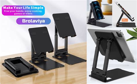 BROLAVIYA Heavy Duty Aluminum base Foldable, Angle Height Adjustable ...