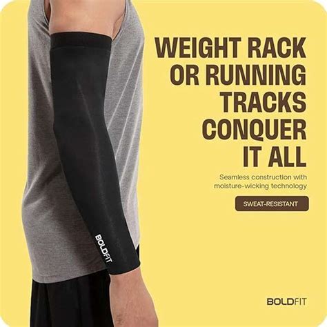 BOLDFIT Arm Sleeves for Men & Women Boys Arm Sleeves for Gym Sports ...