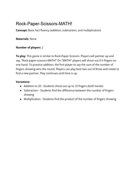 Image result for Rock Paper Scissors Math