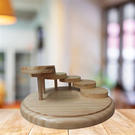 Wooden Serving Platter Ladder Design Mango Wood – Hertha Nest