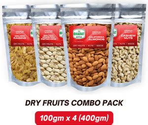 Bharat Super Foods Dry Fruits Pack of 4, Almond, Cashew, Raisin ...
