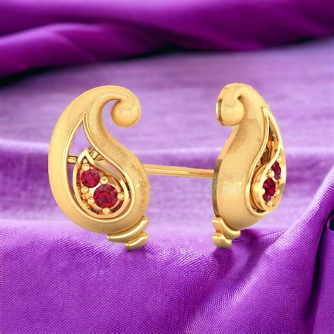 14k Gold Elegant Paisley Stud Earrings | PC Chandra Jewellers – P.C ...