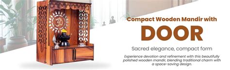 Krevvy Mandir for Home Small Size with Door | Compact Puja Mandir ...