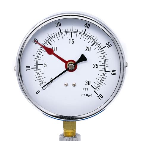 PIC Gauge ALTITUDE-454L-C 4.5" Dial, 0/30 psi and 0/70 ftH2O Range, 1/4 ...