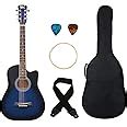 BLUEBERRY R/VIP-381, Acoustic Guitar Inbuilt Truss Rod, with Bag, Belt ...