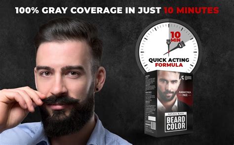 Beardo Beard Color For Men - Natural Black, 60ml | Long Lasting | No ...