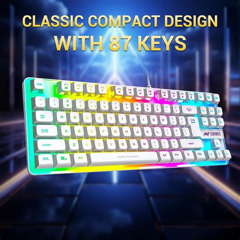 Ant Esports MK700 V2 Membrane TKL Wired Gaming Keyboard, 87 UV Coated ...