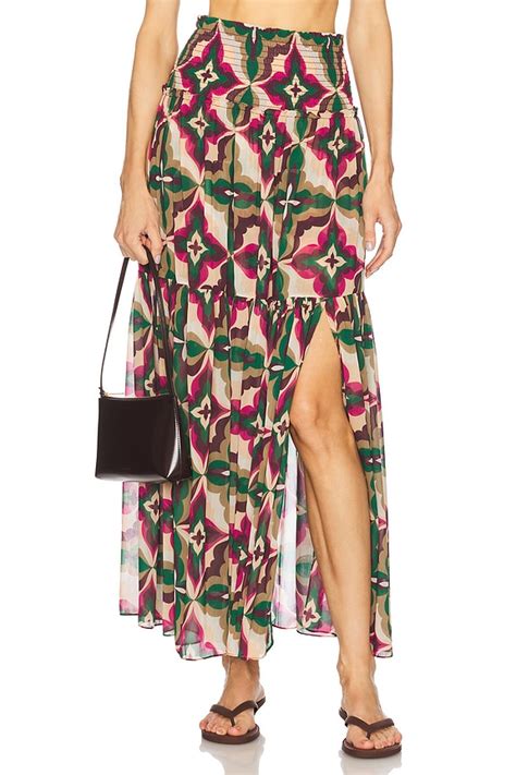 MISA Los Angeles Polly Skirt in Prismatic Tile Fusch | REVOLVE