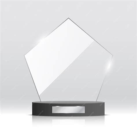 Empty glass trophy award. | Premium Vector