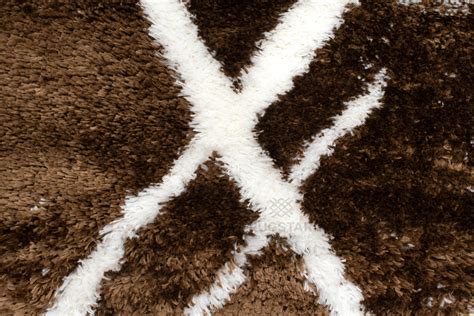 Turkish Washable Shaggy Carpet – Coffee Brown & White Diamond Lines ...
